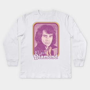 Neil Diamond // Retro 1970s Fan Design Kids Long Sleeve T-Shirt